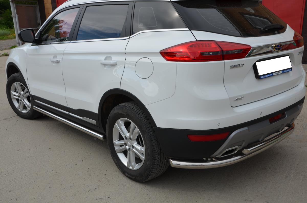 Защита  штатного порога для автомобиля Geely Atlas 2018 арт. GA.18.32