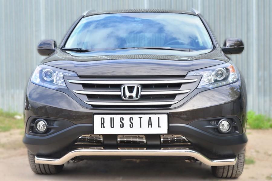 Защита переднего бампера d57 волна для Honda CR-V 2,4 2013, Slitkoff HVZ-001767
