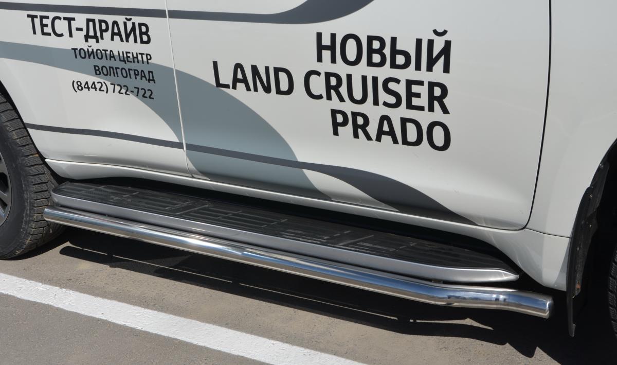 Защита штатного порога для автомобиля TOYOTA Land Cruiser 150 Prado 2013 арт. ТLСP150.14.30-3, Россия TLCP150.14.30-3
