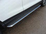 Пороги с площадкой (нерж. лист) 42,4 мм для автомобиля Nissan Qashqai 2015- (SPB), TCC Тюнинг NISQASHSPB15-08