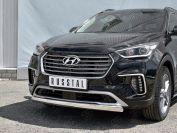 Защита переднего бампера d75х42 на Hyundai Santa Fe Grand 2016, Руссталь HSFZ-002730