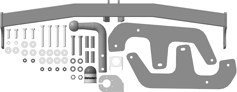 Фаркоп для Renault Sandero Stepway, тип шара A, Motodor арт. 91704-A