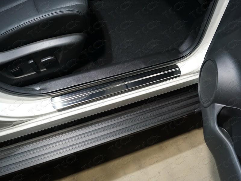 Накладки на пороги (лист зеркальный) 4 шт для автомобиля Nissan Qashqai 2019-