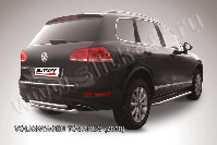 Защита заднего бампера d76+d57 двойная Volkswagen Touareg (2010-2014) , Slitkoff, арт. VWTR-009