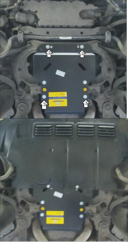 Защита стальная Мотодор (Передний дифференциал, Коробка переключения передач), 3 мм, Сталь для Bentley Continental 2003-2007 арт. 16801