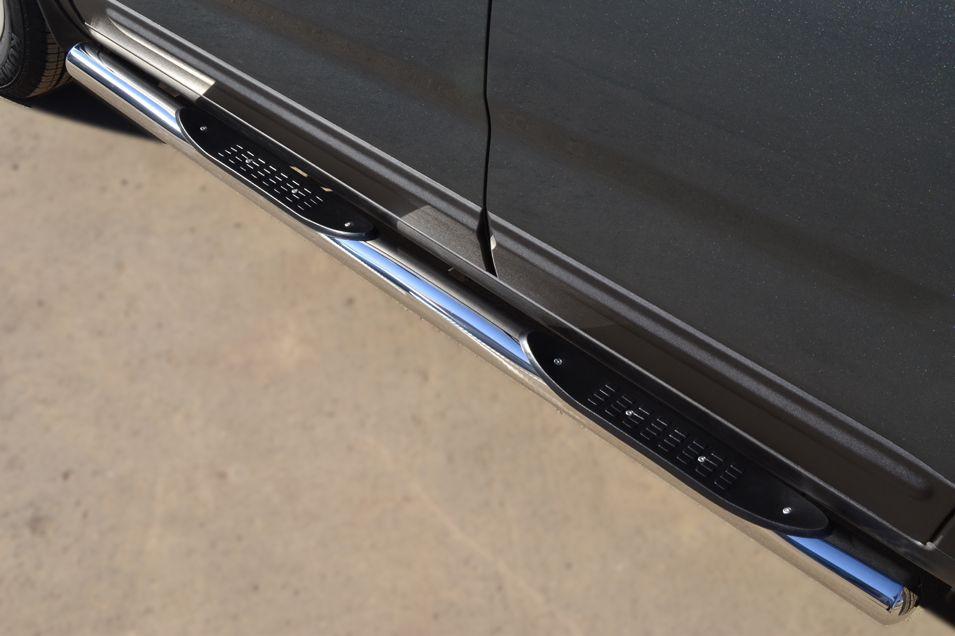 Пороги труба d76 с накладками вариант 3 для KIA Sorento 2013, Slitkoff KIT-0012693