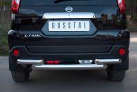 Защита заднего бампера d76/63 для Nissan X-Trail 2011, Руссталь NTZ-000919