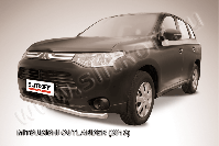 Защита переднего бампера d57 волна Mitsubishi Outlander (2012-2015) Black Edition, Slitkoff, арт. MOUT13-001BE