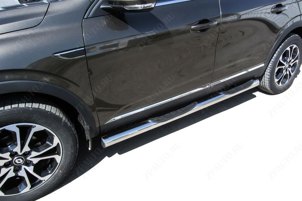 Защита порогов d76 с проступями Renault Arkana (2019-2023) , Slitkoff, арт. RAR4WD003