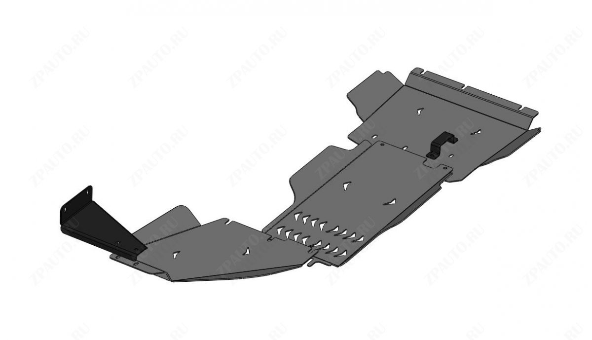 60.01ABC Защита картера ДВС, КПП и РК DODGE RAM 1500 (2018-), все кроме V-3.6 их 3-х час (Алюминий 4 мм)