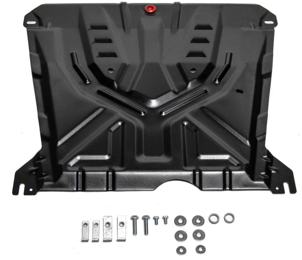 Защита картера и КПП АвтоБроня для Chevrolet Lacetti (V - 1.4; 1.6; 1.8) 2004-2013, штампованная, сталь 1.5 мм, с крепежом, 111.01004.3