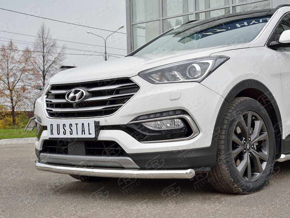 Защита переднего бампера d57 для Hyundai Santa Fe 2015, Slitkoff HSFPZ-002442