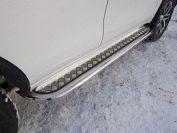 Пороги с площадкой 75х42 мм для автомобиля Toyota Fortuner 2017-, TCC Тюнинг TOYFORT17-26