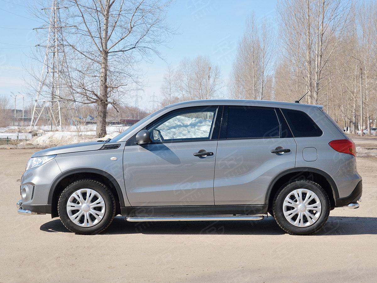 Пороги труба d42 с листом вариант 3 Suzuki Vitara 2015, Slitkoff SVL-0026433