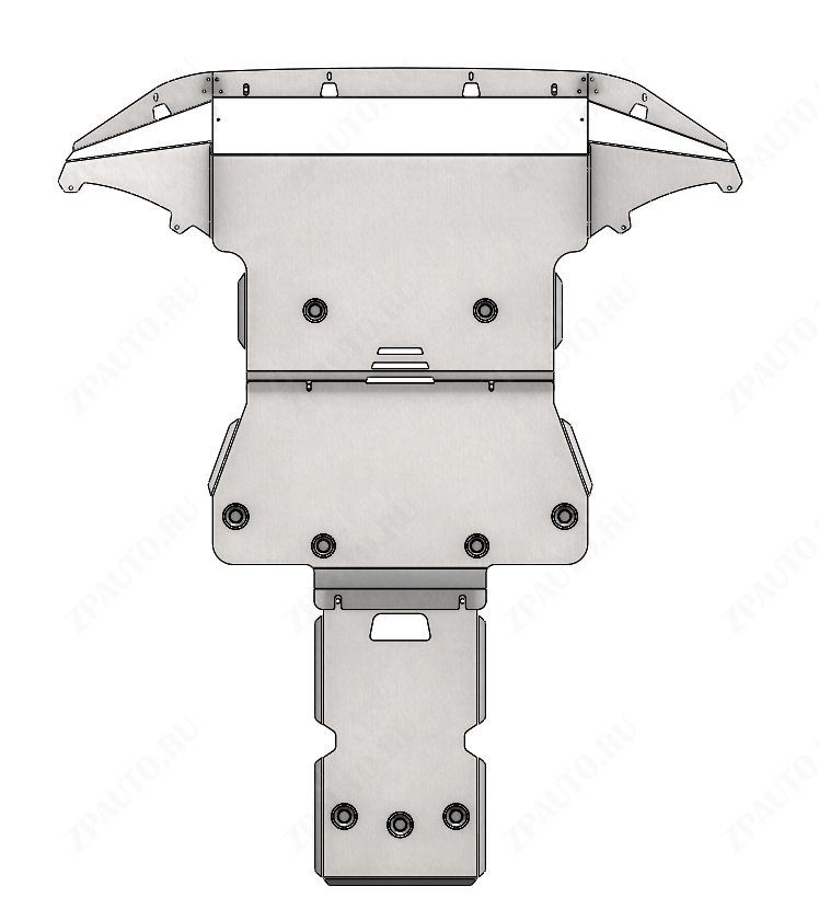 10.26ABC Защита картера двигателя и КПП Genesis GV80, V-2.5 / V-3.5 (2020-), 3 части (алюминий 4 мм)
