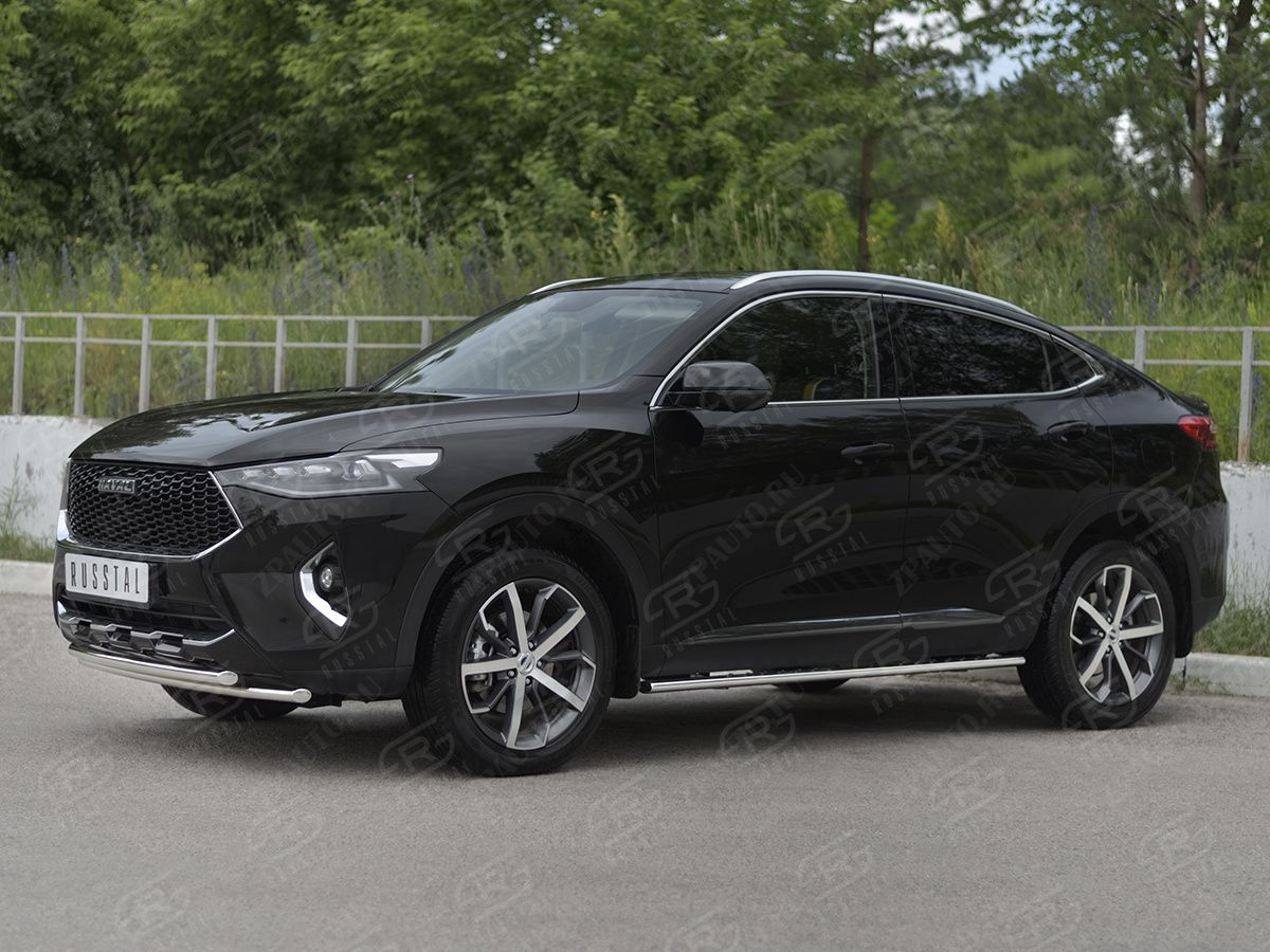 HAVAL F7X 1.5 4WD 2019-2022 Защита переднего бампера d42 секции-d42 дуга HF7XZ-003834