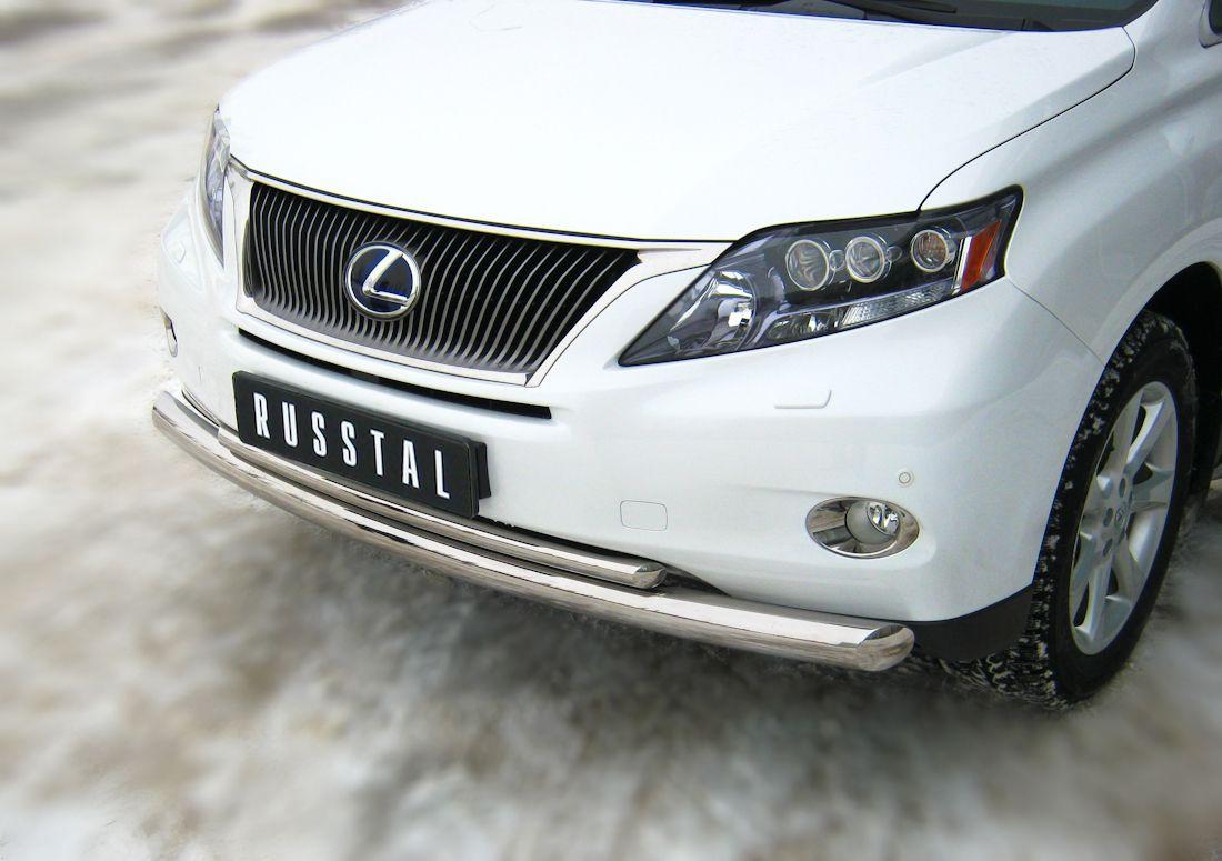 Защита переднего бампера d76/42 для Lexus RX 270/350/450h 2009-2012, Руссталь LRXZ-000401