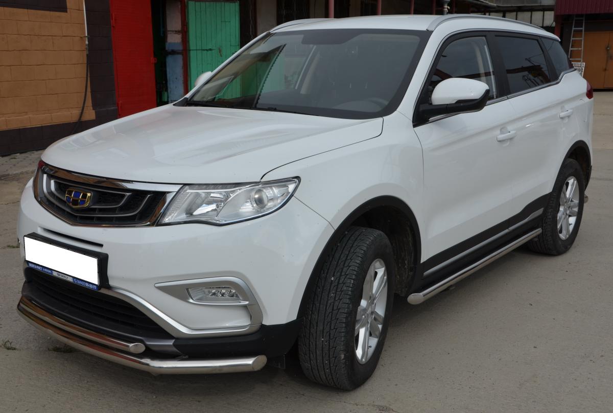 Защита  штатного порога для автомобиля Geely Atlas 2018 арт. GA.18.32