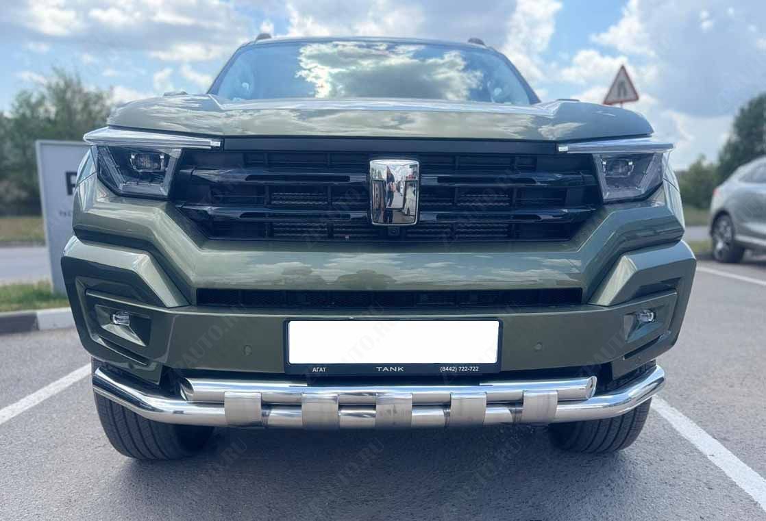 Защита переднего бампера двойная с перемычками для автомобиля Tank 400   2023 арт. TANK400.23.75