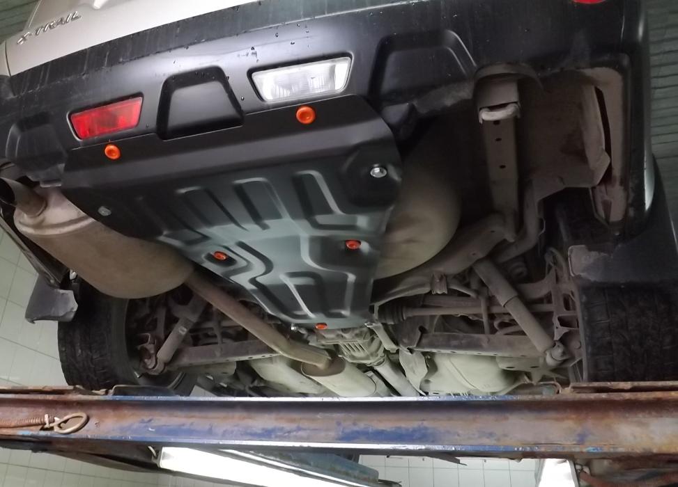 Защита  заднего бампера Nissan X-Trail (T31) 2007-2015 V-all , ALFeco, сталь 2мм, арт. ALF1537st