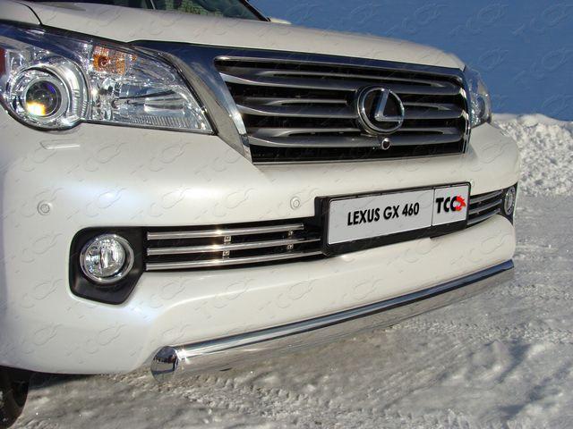 Защита передняя нижняя 75х42 мм для автомобиля Lexus GX 460 2009-2013, TCC Тюнинг LEXGX460-02