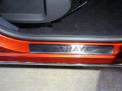 Накладки на пороги (лист шлифованный надпись XRAY) для автомобиля Lada XRAY 2016-