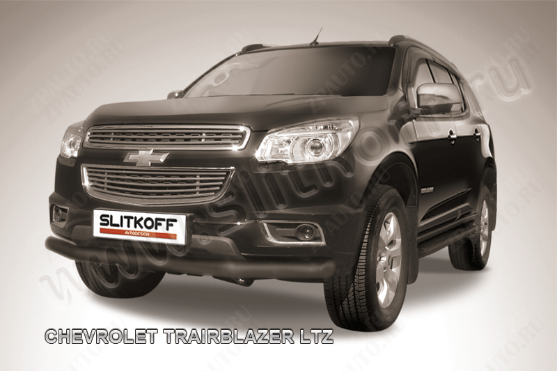 Защита переднего бампера d76 черная Chevrolet Trailblazer (2012-2016) , Slitkoff, арт. CHTB12-003B