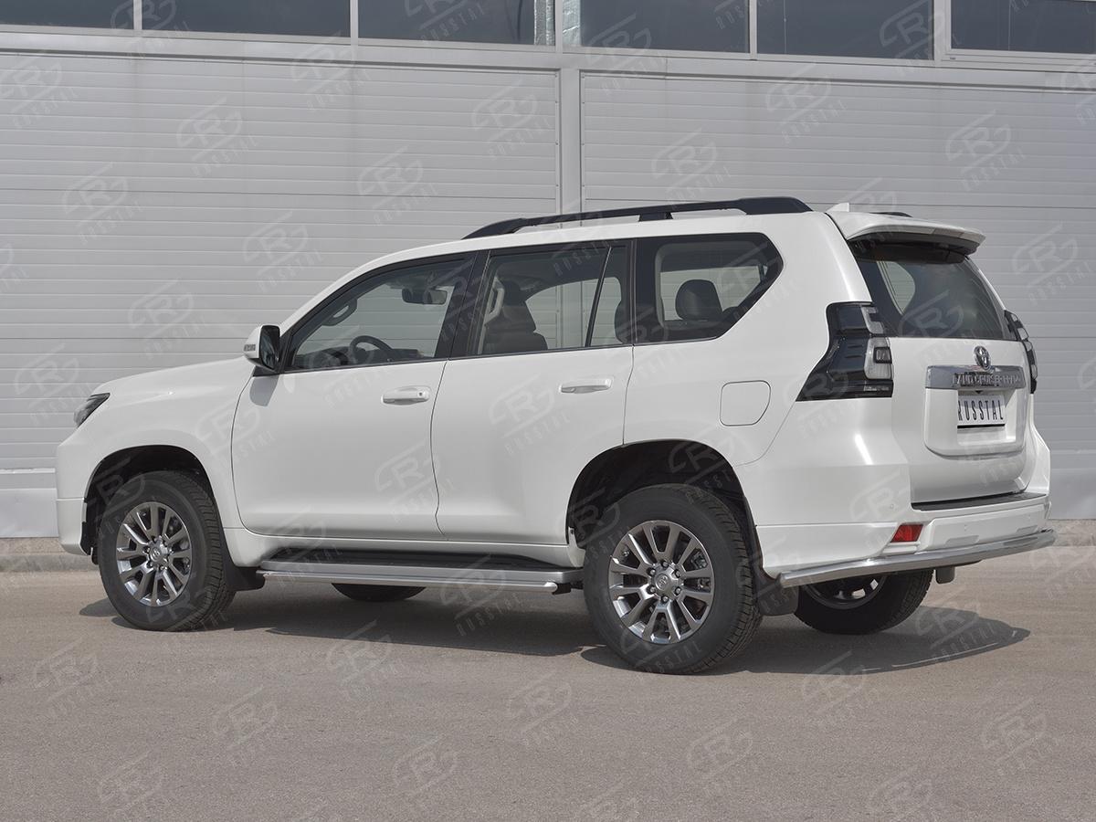 Защита заднего бампера d57 секции для автомобиля Toyota Land Cruiser Prado 150 Style 2019, Slitkoff LCPZ-003302
