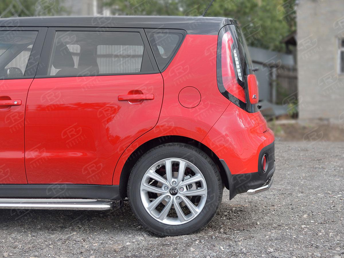 Защита заднего бампера d42 на KIA Soul II 2017, Slitkoff KSOZ-002756
