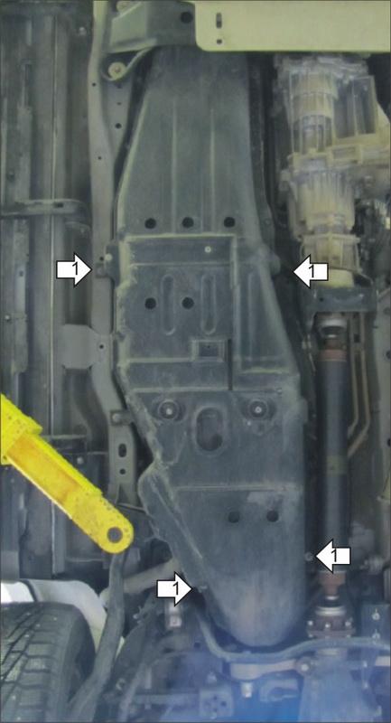 Защита стальная Мотодор (Топливный бак), 3 мм, Сталь для Mitsubishi Pajero IV 2012-2020 арт. 11337