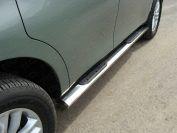Пороги овальные с накладкой 120х60 мм для автомобиля Nissan Patrol 2010-2014, TCC Тюнинг NISPATR10-09