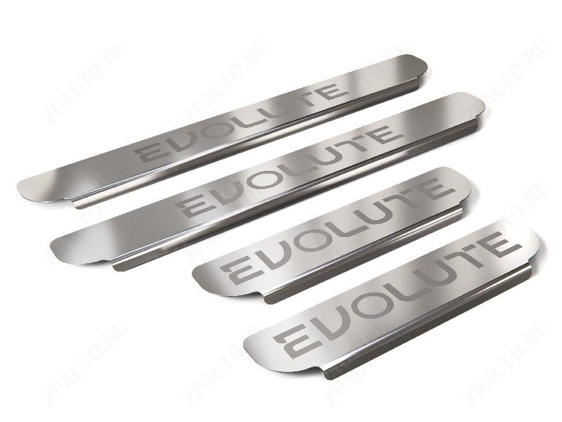 Накладки на пороги (лист шлифованный надпись EVOLUTE) 4шт Evolute I-Joy 2022 арт. EVOLJOY22-02