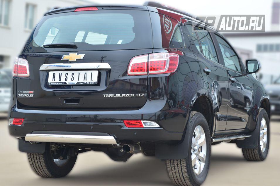 Защита заднего бампера d75х42 для Chevrolet TrailBlazer 2013, Slitkoff CTRZ-001516