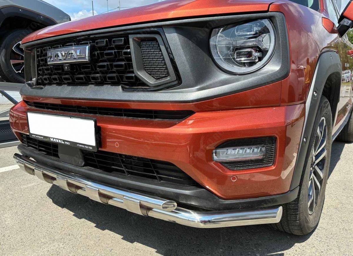 Защита передего бампера двойная с перемычками  для автомобиля Haval H7 2025 арт. HVH7.25.75