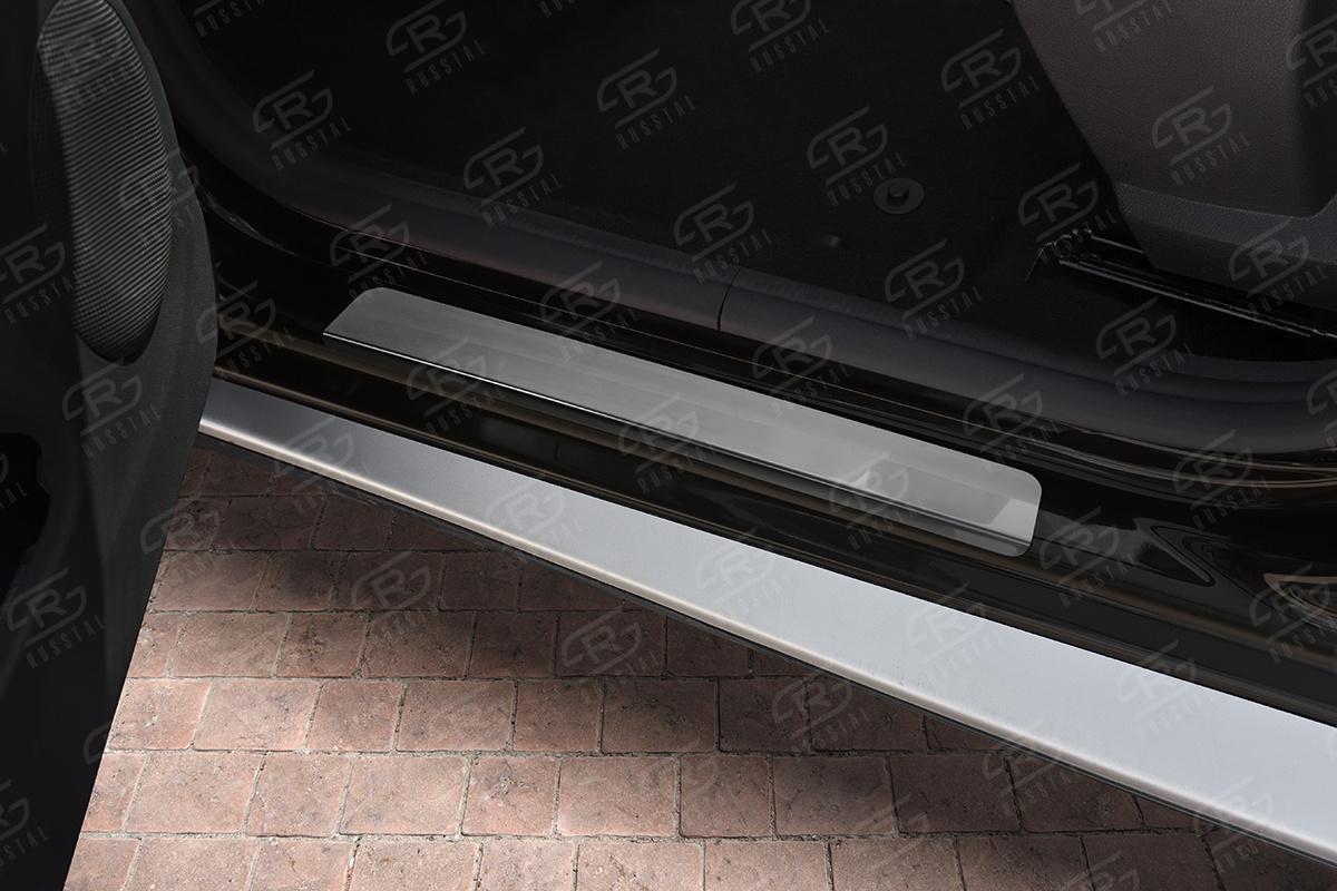 Накладки на пороги RUSSTAL (нерж., зеркало) NISTR14-01 для NISSAN TERRANO 2014-