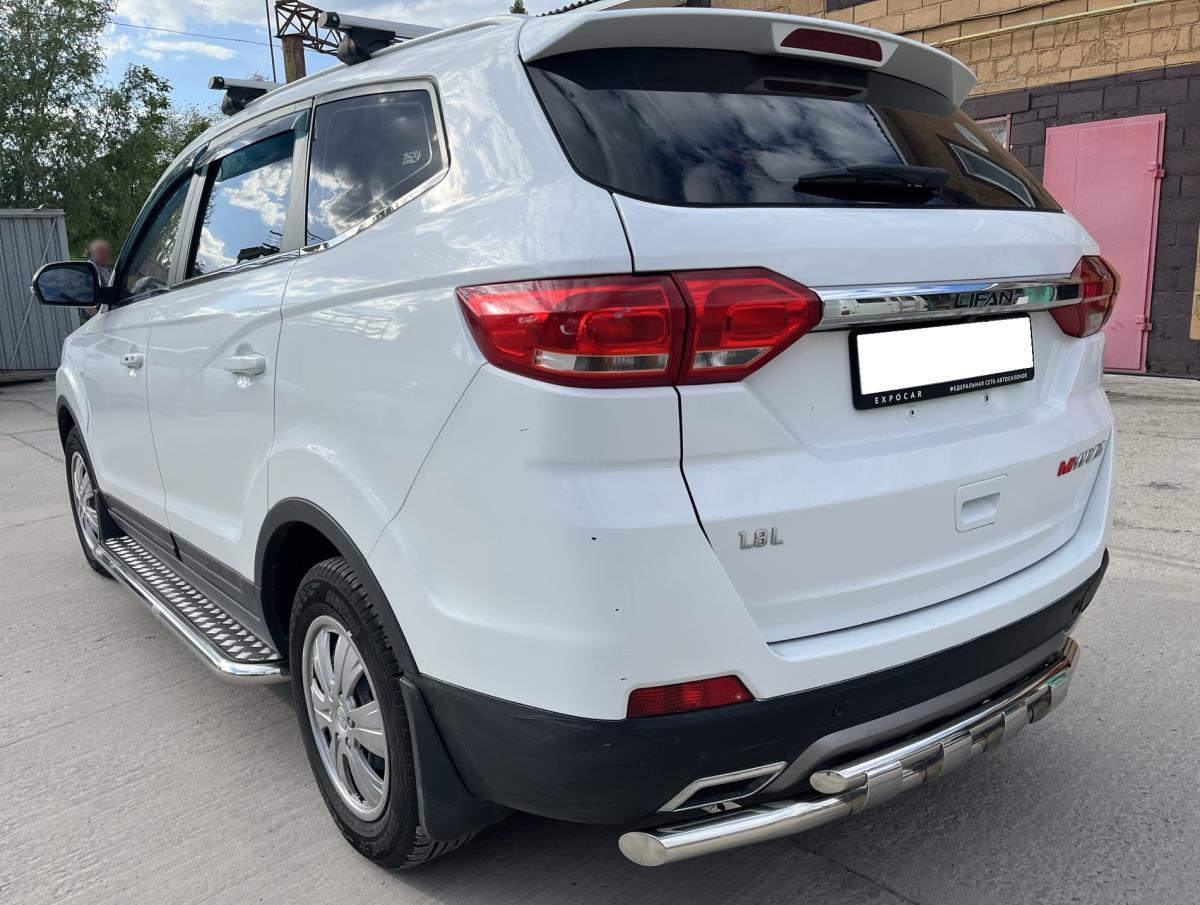Защита заднего бампера двойная с перемычками для автомобиля LIFAN Myway 2017 арт. LMV.17.25