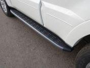 Пороги алюминиевые с пластиковой накладкой (карбон черные) 1820 мм для автомобиля Mitsubishi Pajero IV 2014- TCC Тюнинг арт. MITPAJ414-17BL
