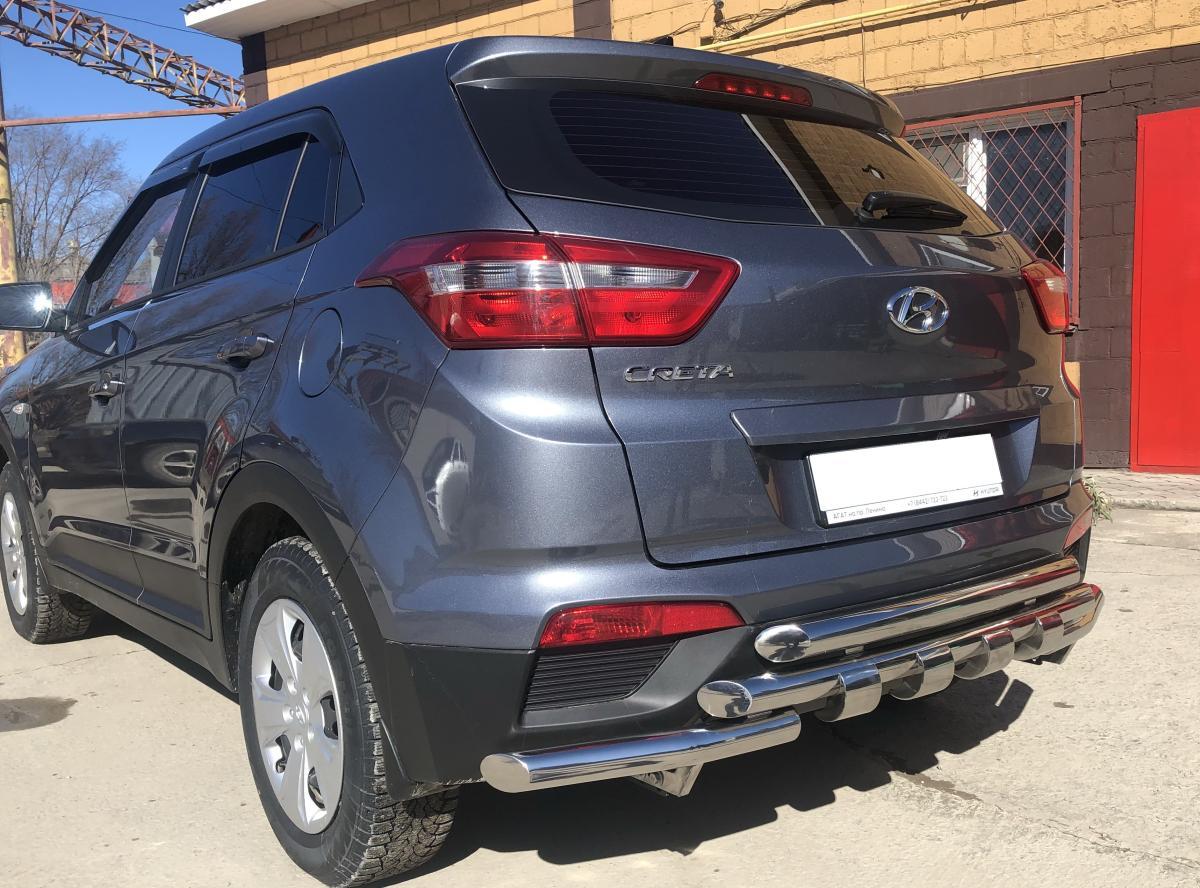 Защита заднего бампера G тройная для автомобиля HYUNDAI Creta 2016 арт. HYC.16.62-1
