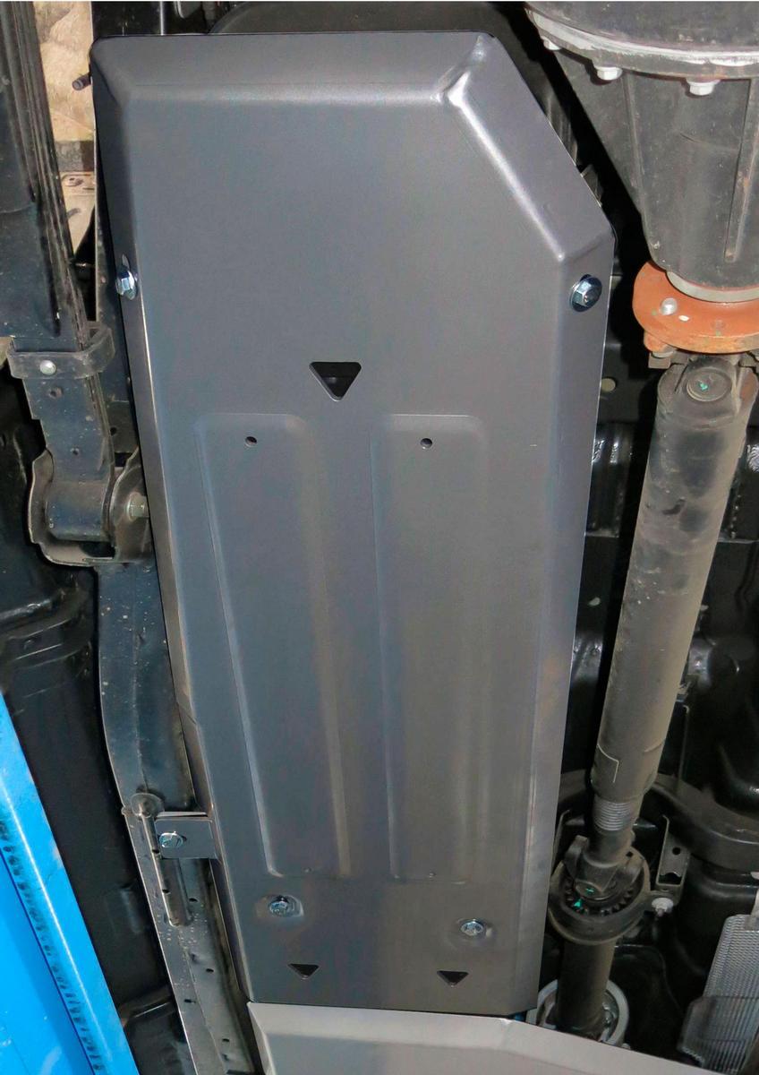 Защита топливного бака Rival для Ford Ranger III 2011-2015, сталь 3 мм, с крепежом, штампованная, 2111.1845.2.3