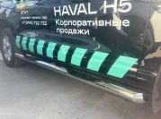Пороги труба с проступью для автомобиля Haval H5 2024 арт. HVH5.24.93