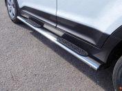 Пороги овальные с накладкой 120х60 мм для автомобиля Hyundai Creta 2016-, TCC Тюнинг HYUNCRE16-15