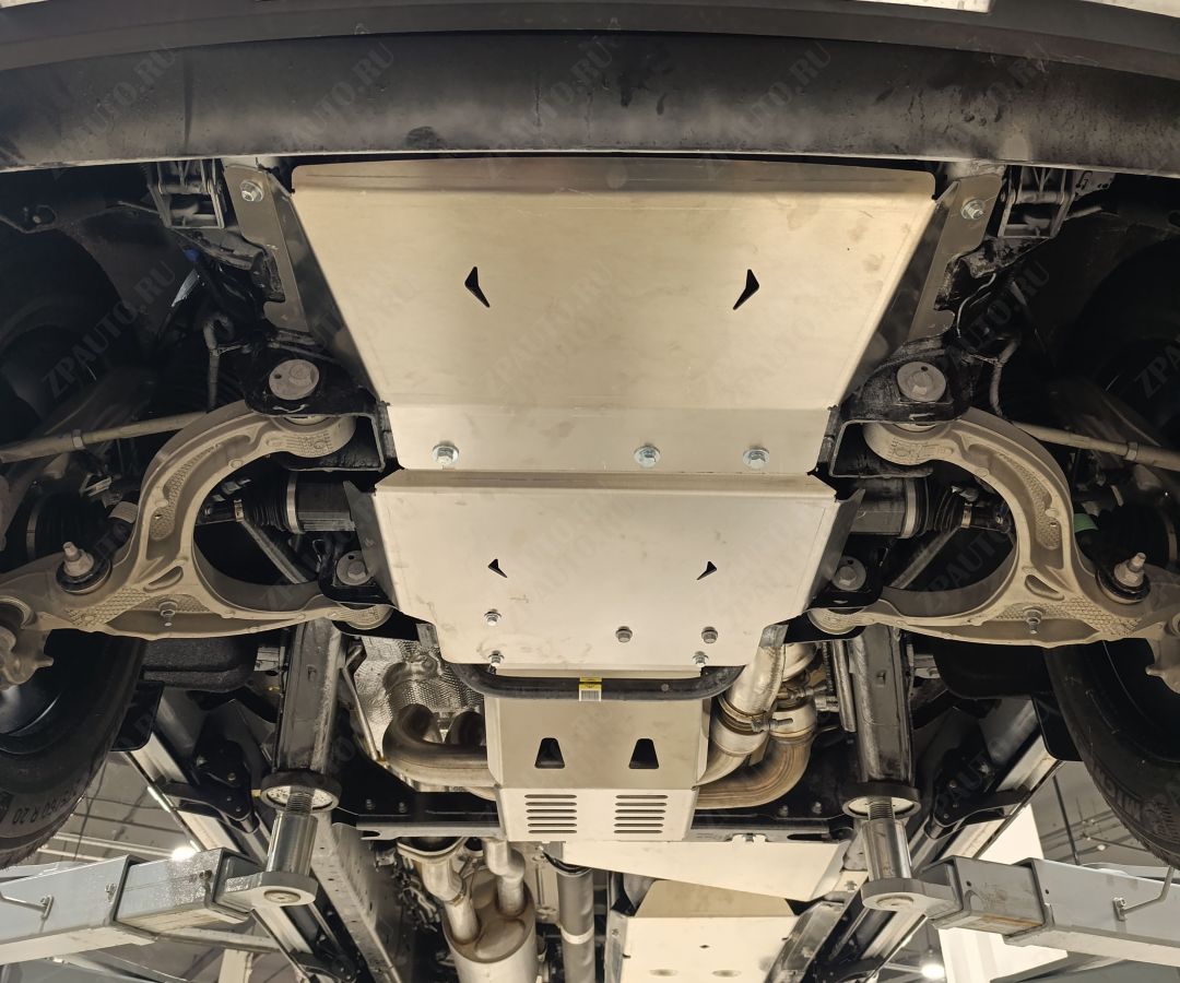 04.51ABC Защита днища JEEP Grand Wagoneer, V-6,4 (2021-) \ Wagoneer, V-5,7 4WD из 4-х частей (Алюминий 4 мм)