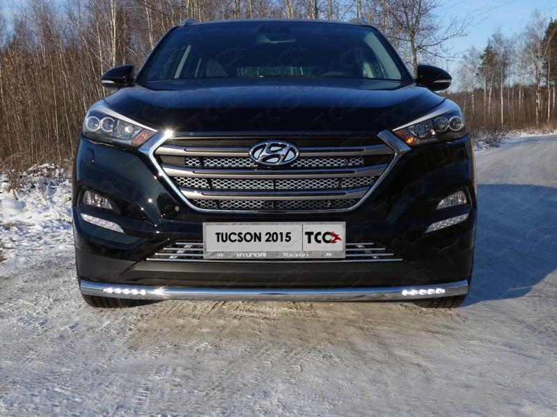 Решетка радиатора верхняя (лист) для автомобиля Hyundai Tucson 2015-2018, TCC Тюнинг HYUNTUC15-21