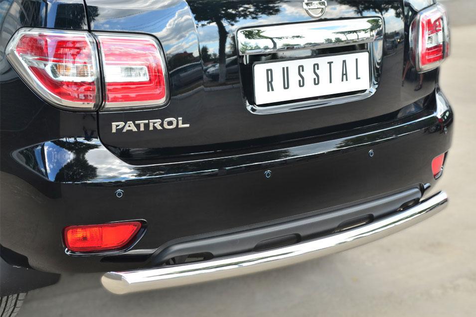 Защита заднего бампера d76 для Nissan Patrol 2014, Руссталь, PATZ-001733