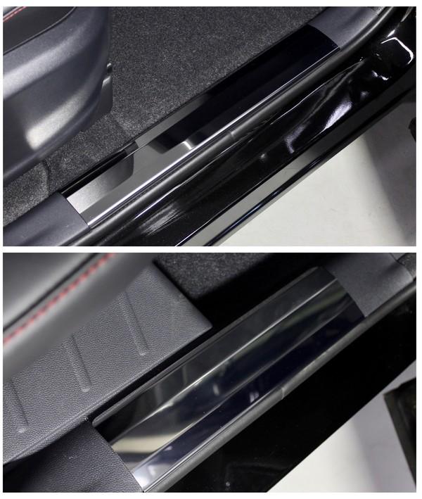 Накладки на пластиковые пороги (лист зеркальный) 4шт для автомобиля Changan CS75 FL 2020 арт. CHANCS7520-05