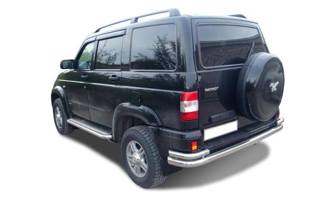 Защита заднего бампера угловая большая для автомобиля УАЗ Патриот  2005. UAP.05.21, Россия