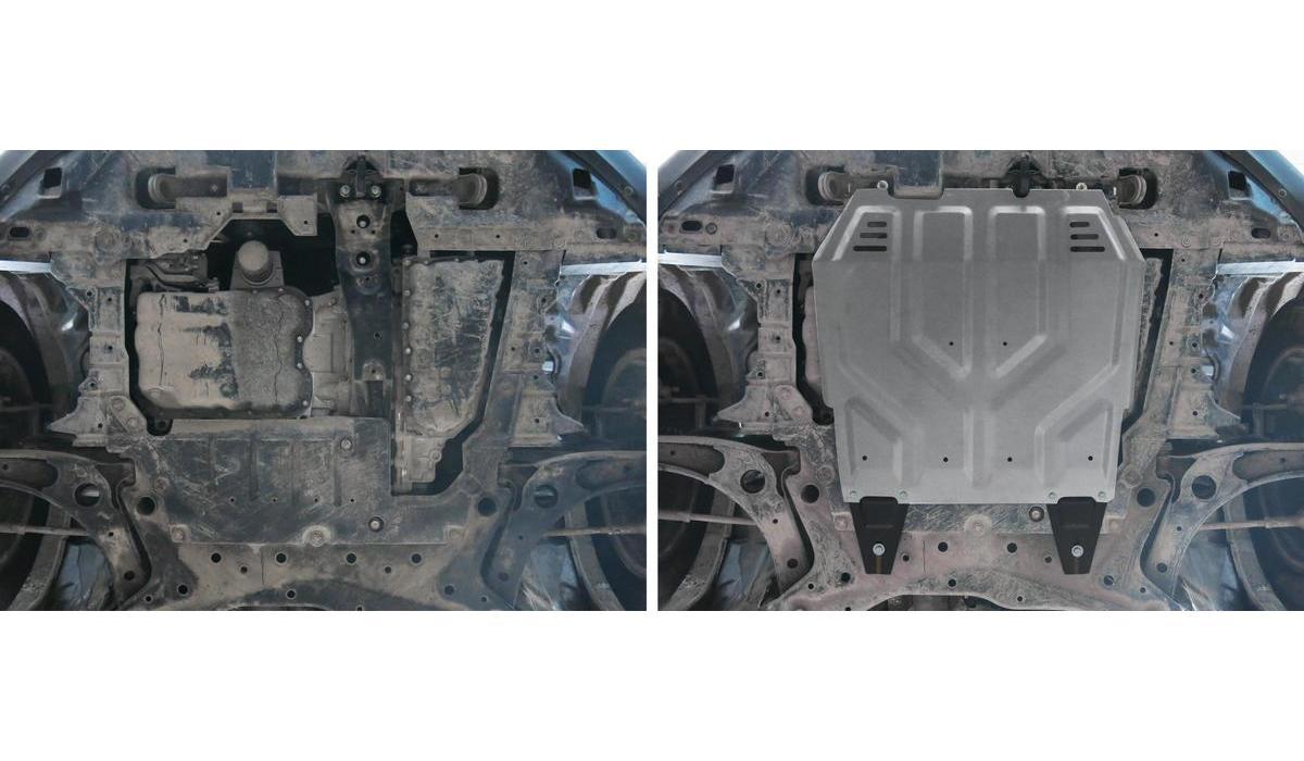 Защита картера и КПП Rival для Citroen C4 Aircross 2012-2016, штампованная, алюминий 3 мм, с крепежом, 333.4037.1