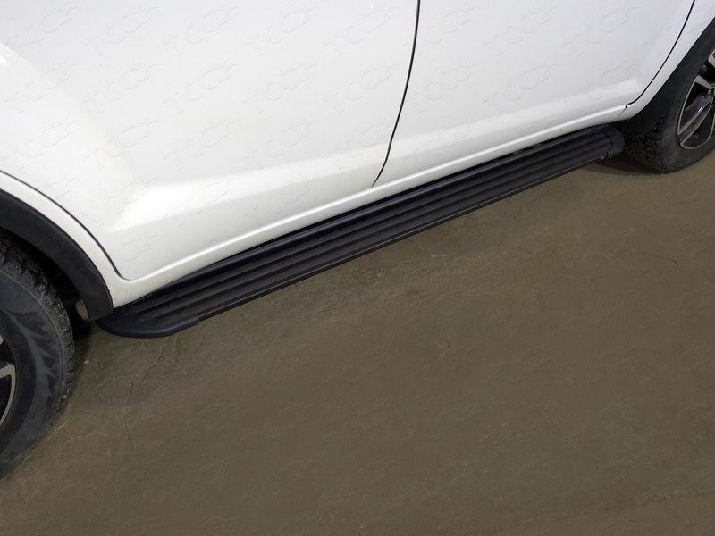 Пороги алюминиевые "Slim Line Black" 1720 мм для автомобиля Lifan X60 2017-, TCC Тюнинг LIFX6017-22B