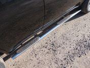 Пороги овальные с накладкой 75х42 мм для автомобиля Chery Tiggo FL 2014-, TCC Тюнинг CHERTIGFL14-07