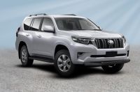 Защита переднего бампера d76+d57 двойная черная Toyota Land Cruiser Prado J150 (2017-2020) , Slitkoff, арт. TOP17-002B